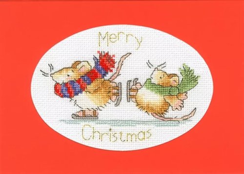 (image for) Christmas Card - Mice on Ice